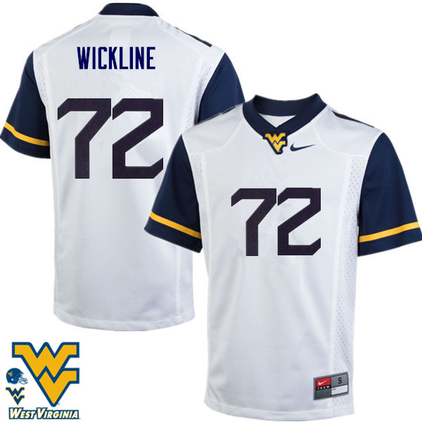 NCAA Men's Kelby Wickline West Virginia Mountaineers White #72 Nike Stitched Football College Authentic Jersey PT23O53KJ